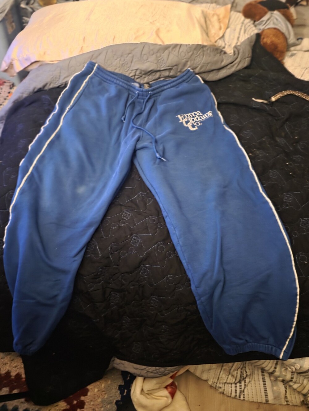 Enyce Blue Sweatpants with White Piping